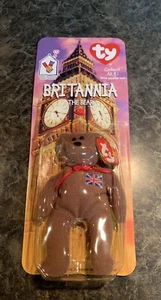 McDONALDS TY BEANIE BABY BRITANNIA THE BEAR RARE WITH 2 TAG ERRORS 1993 OAKBROOK - Picture 1 of 12