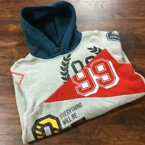 ART CLASS Pullover Graphic Print Gray Hooded Sweatshirt Hoodie Boy's Size XL 16 - Picture 1 of 9