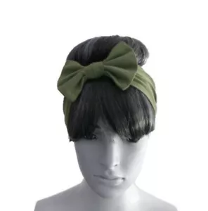 Moosgrünes Stirnband mit Schleife. Schleife Haarband. Head Wrap. Haarwickel. Haarbedeckung. - Bild 1 von 1