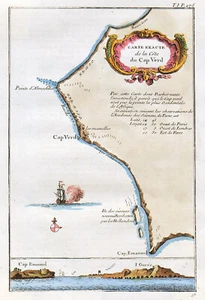 SENEGAL CAP VERT "Carte exacte de la Cote du Cap Verd" 1740-60 N. Bellin - Picture 1 of 5