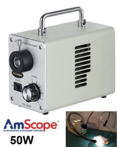 ✳️Duty Free✳️AmScope 50W LED Cold Fiber Optic Illuminator FOI-5WW LED-50W🔥 - Picture 1 of 4