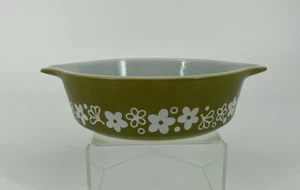 Vintage Pyrex Avacado Green Crazy Daisy 1 Pt. Casserole - #471 ~ no lid 70s B-BR - Picture 1 of 4