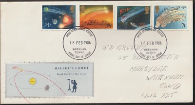 (GBF204)MALAYSIA GB UK 1986 HALLEY COMET SET 4V FDC. FACE VAL £1.04 - Image 1 of 2