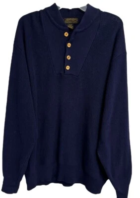 Vintage Eddie Bauer Fisherman Henley Knit Sweater Sz XL - Image 1 of 4