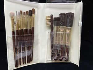 Vintage The Jones Store Co Makeup Cosmetic Brushes Set of 12 Vinyl Snap Cover