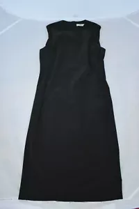 Prada Black Polyester Sheen Shiny Sleeveless Back Zip Pencil Dress IT40 UK8 - Picture 1 of 12