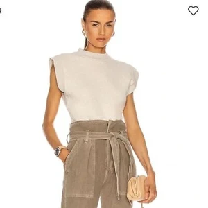 NWT AGOLDE Simone Sleeveless Sweatshirt in Oatmeal Heather Women's Size XL - Picture 1 of 11