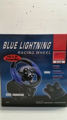 Volante / Racing Wheel / PC/PS1 - Blue Lightning Speedlink - Immagine 1 di 4