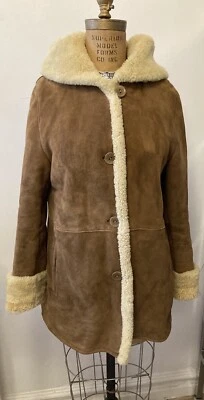 Hermosa chaqueta vintage BlueDuck de gamuza/piel de oveja de tabaco talla pequeña.  Hecho en EE. UU. Foto 1 de 4