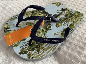 Hugo Boss Orange Losti Rubber Thong Flip Flops Dark Blue Sandal US 6/7 EUR 39/40