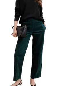 Pantalón recto de pana verde azulado Banana Republic para mujer 10 vacaciones de otoño - Imagen 1 de 7