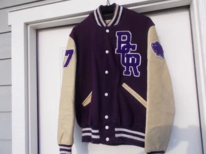 Used Class of 87 High School Bison Buffalo DeLong Athletic Lettermans Jacket 40 - Picture 1 of 14