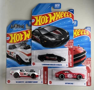2025 Hot Wheels Target Red Edition Datsun, Lamborghini, '68 Corvette Lot Of 3 - Picture 1 of 19