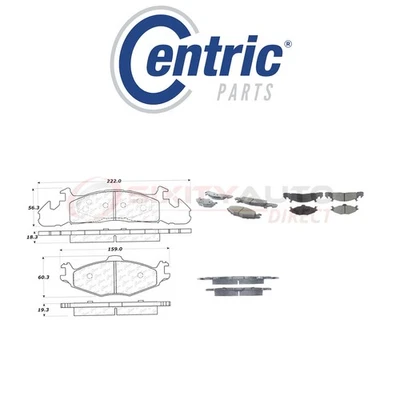 Centric Semi Metallic Brake Pads w Shim for 1984-1990 Dodge Caravan 2.2L sx - Imagem 1 de 4