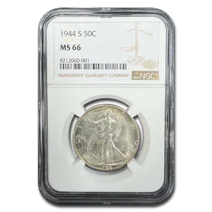1944-S Walking Liberty Half Dollar MS-66 NGC - Picture 1 of 3