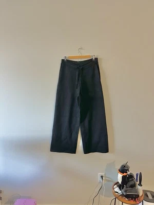 Pantalón COS Cintura Alta Pierna Ancha Tejido Cordón Salón Minimalista Negro M Foto 1 de 4