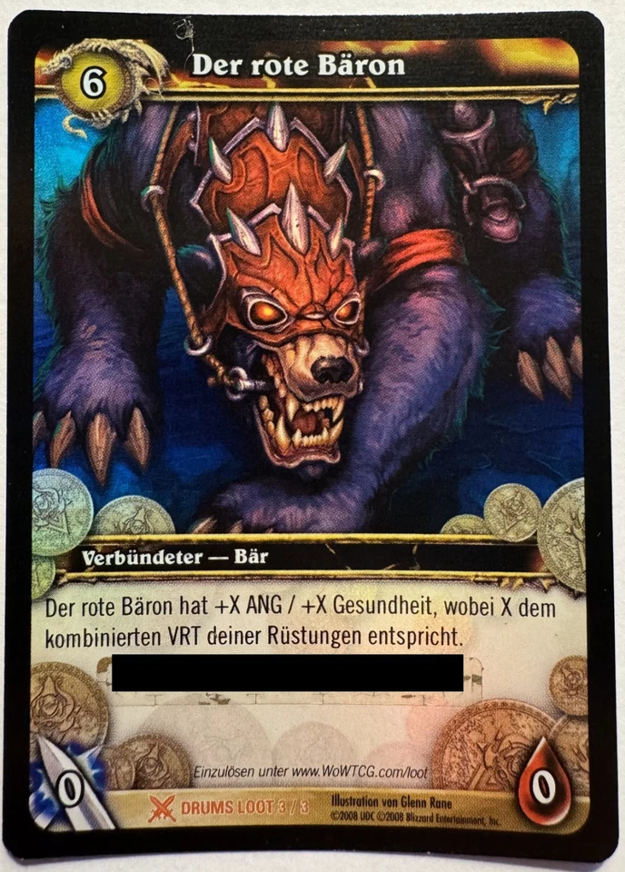 WoW TCG Loot Card – The Red Bearon (Scratched / Used Code) – Collectible Only - Bild 1 von 1