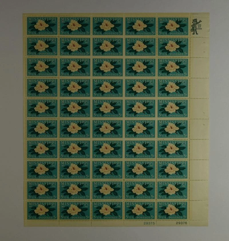 US SCOTT 1337 PANE OF 50 MISSISSIPPI STAMPS 5 CENT FACE MNH - Image 1 of 1