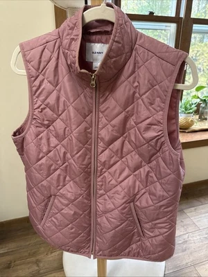 Old Navy women’s Vest pink Full Zip Size Large EUC - Image 1 of 4