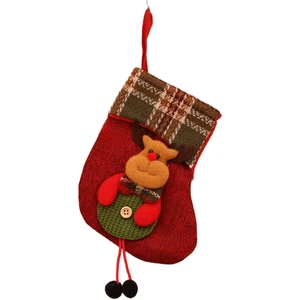 4pcs Holiday Christmas Stocking Hangers Polyester Fabric Decoration Set - Picture 1 of 8