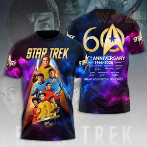 Star Treks 60Th Anniversary 3D T-Shirt For Holiday Gift Size S-5XL - Picture 1 of 4