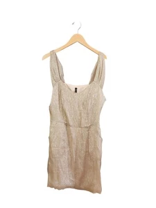 W118 by Walter Baker Anthropologie Becky Dress Gold Shimmer Large - Picture 1 of 10
