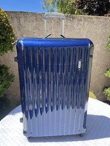 *handles Need Repair* Bric's Riccione 30" Blue Hardshell Spinner Light Suitcase - Picture 1 of 16