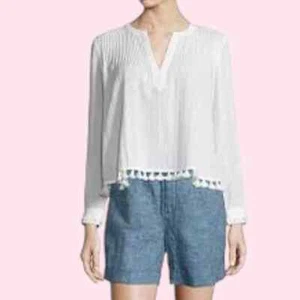 Derek Lam 10 Crosby Pintuck Tassel Trim Top 4 EUC - Picture 1 of 11