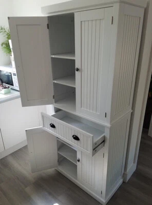 Tall Kitchen Storage Cupboard Cabinet Pantry White Freestanding Unit Furniture - Image 1 of 4