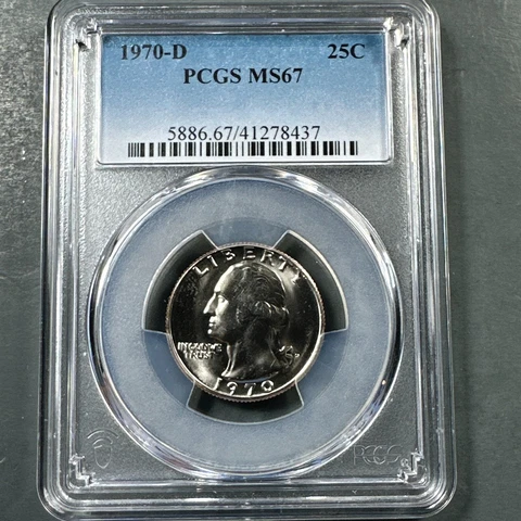 1970-D 25C Washington Quarter, PCGS MS67 (74727) Cover