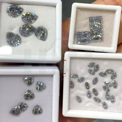 Multishape Grey Color Loose Moissanite Stone Gemstone 3EX With GRA Certificate - Image 1 of 4