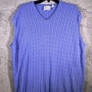 Vintage Mc.ILHENNY Dry Goods Herren XL Zopfmuster Weste Blau Golf Tennis Baumwolle - Bild 1 von 8