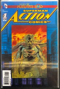 Cómics de acción Superman Futures End #1 cubierta lenticular DC 2014 en estado bastante bueno/casi nuevo - Imagen 1 de 1