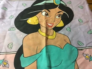 Princess Jasmine Vintage Disney Pillowcase Standard Cutter Fabric Raja Pink 90s - Picture 1 of 1