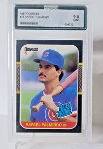 1987 Donruss Rafael Palmeiro Rated Rookie RC #43 AGS 9.0 MT Chicago Cubs - Picture 1 of 2