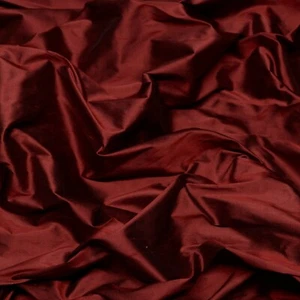 Iridescent Burgundy Red 100% Silk Shantung Fabric 54" W, By The Yard (SF-5070) - Picture 1 of 4