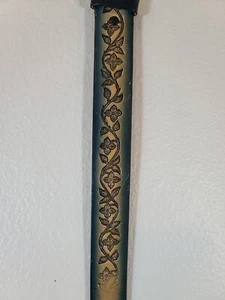 Blue and Tan Flowers with Vines Women's Leather Belt NEW Multiple Sizes - Picture 1 of 8