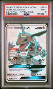 PSA 9 Rayquaza GX Full Art 177a/168 Promo Hidden Fates English 2018 - Picture 1 of 3