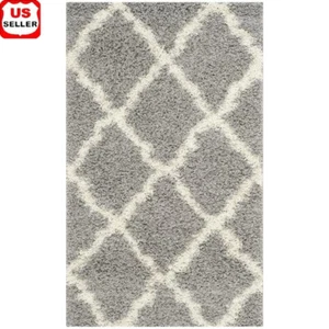 Geometrischer Shag Vorleger robust synthetisch weiche Textur Innenbereich 3 Fuß x 5 Fuß - Bild 1 von 11