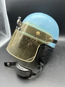 Vintage BUCO Police Riot Helm blau mit Gesichtsschutz Motorradhelm - Bild 1 von 17