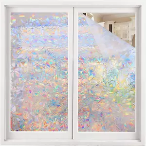 Window Privacy Film Static Window Clings Vinyl 3D Window Decals Window Stickers - Picture 1 of 7