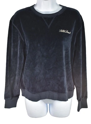 NUEVO CON ETIQUETAS $85 Mod-O-Doc Mujer Terciopelo Sudadera Talla Pequeña Negra 414-5610 Thunder Foto 1 de 4