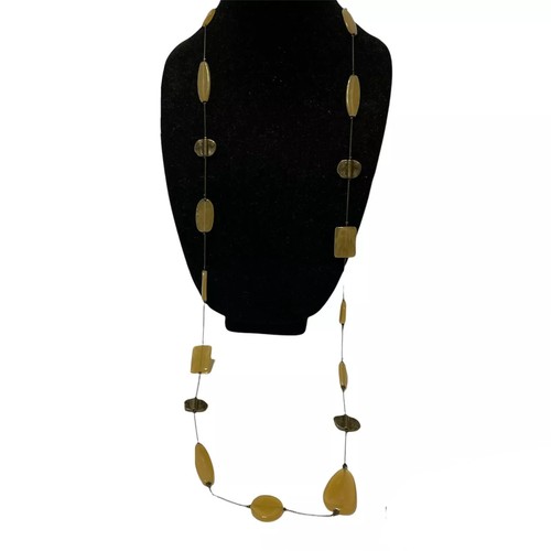 VETEMENTS collana catena perline acriliche stratificate lunghe 46” torrente acqua fredda