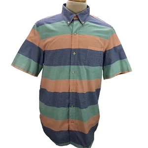 Chaps XL Multicolor Stripes Button-Up Short Sleeve Casual Men's Shirt - Picture 1 of 7