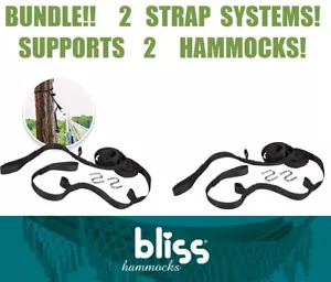 BUNDLE! (2) Bliss Adjustable Hammock Tree Straps Multi-Loop Suspension Systems - Picture 1 of 6