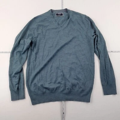 Jersey CHARLES TYRWHITT Medio Azul Regular Lana Merino Tejido Cuello en V Par... - Imagen 1 de 4