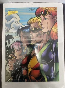 Vintage 90s double sided Wizard poster Grifter Jim Lee Wildstorm - Picture 1 of 2