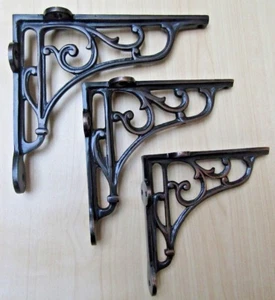 1 X Vintage Classic Old Victorian Scroll Shelf Brackets Bracket Cast Iron - Picture 1 of 4