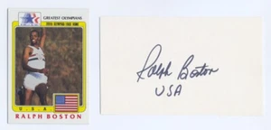 Olympiade 1960 Rom T&F Weitsprung Gold & WR RALPH BOSTON orig Autogramm 1980er #4 - Bild 1 von 1