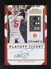 2020 Panini Contenders Draft Picks Playoff Ticket /18 Tee Higgins Rookie Auto RC